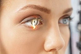 Laser eye scan of woman's eye